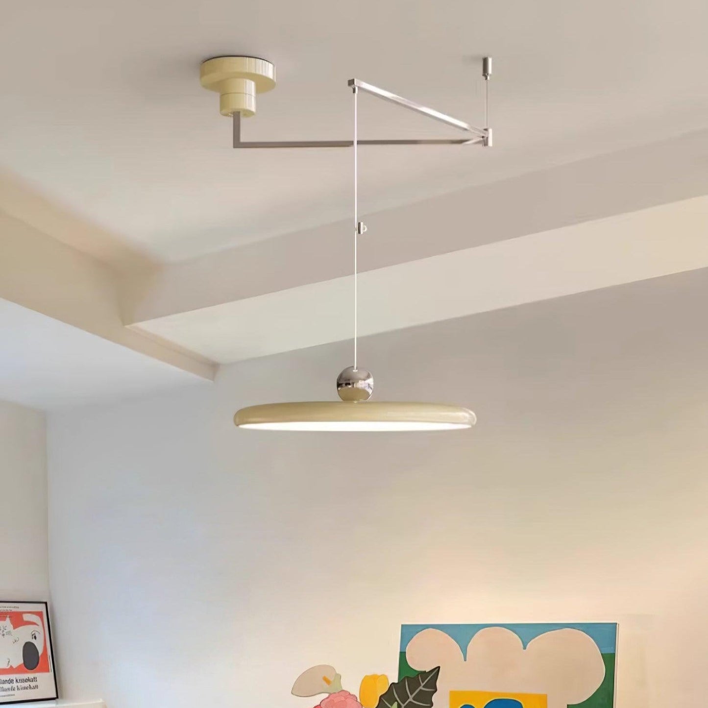 Aris | Morandi-Inspired Adjustable Swing Arm Pendant Light