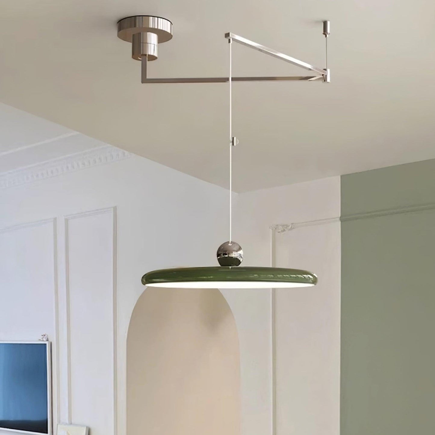Aris | Morandi-Inspired Adjustable Swing Arm Pendant Light