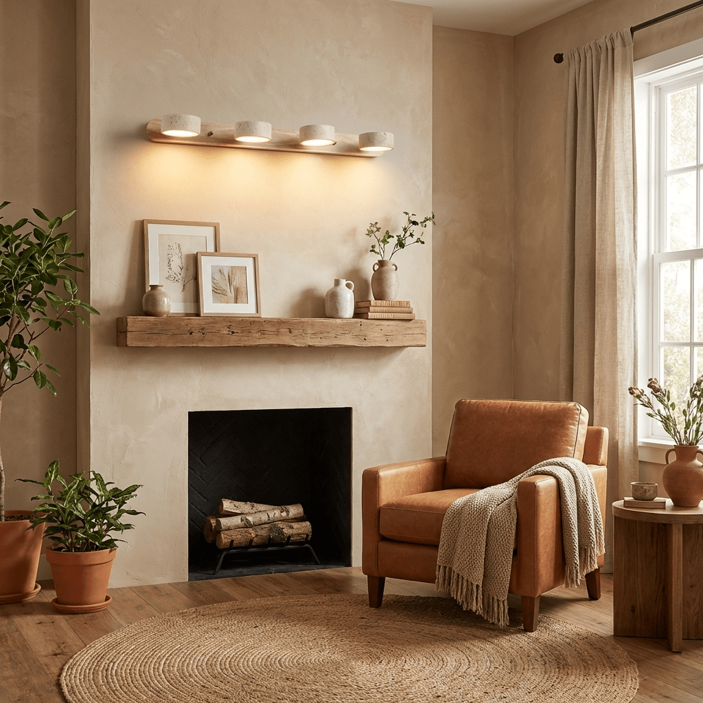 Nyxoris | Geometric Textured Travertine Vanity Wall Light