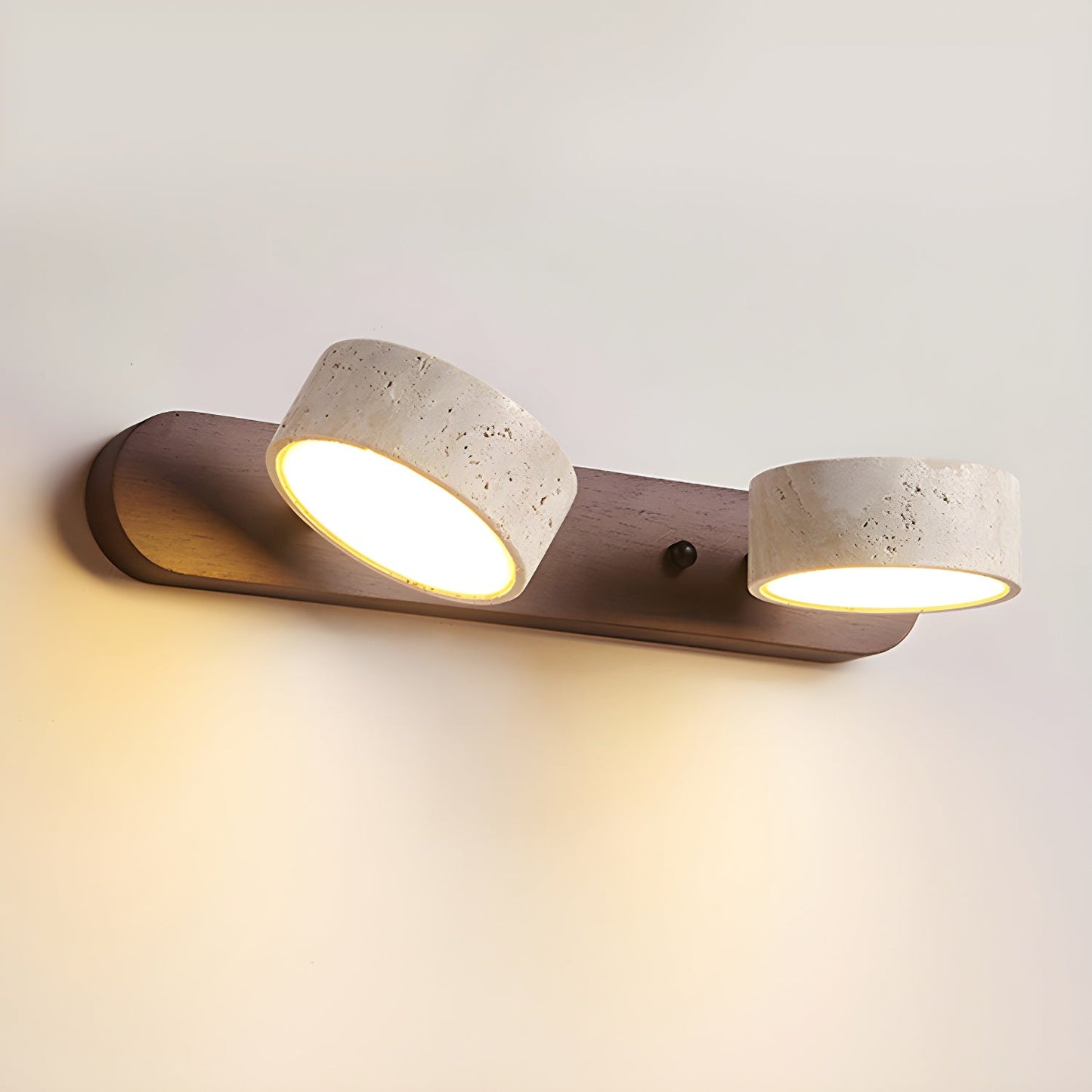 Nyxoris | Geometric Textured Travertine Vanity Wall Light