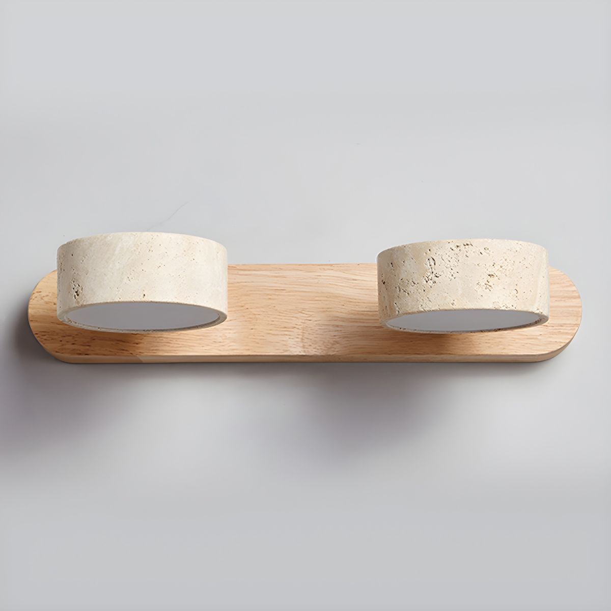 Nyxoris | Geometric Textured Travertine Vanity Wall Light