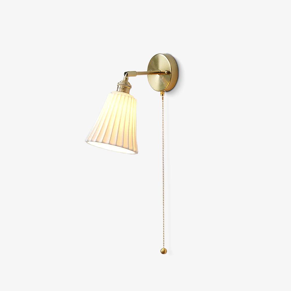 Aethole | Handcrafted Ceramic Vintage Brass Ribbed Wall Light
