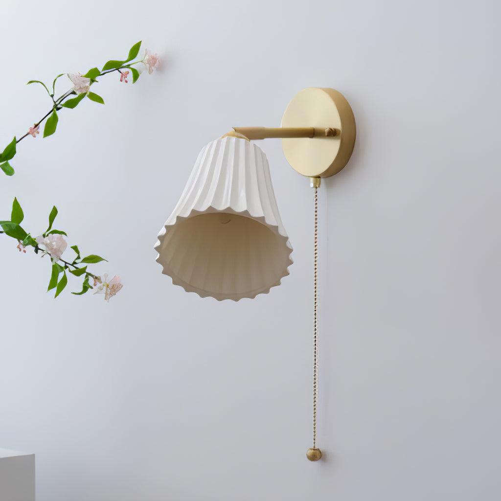 Aethole | Handcrafted Ceramic Vintage Brass Ribbed Wall Light