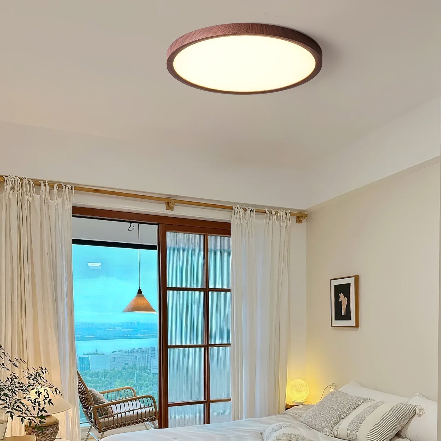 Nordis | Slim Profile Wood Grain Ceiling Light