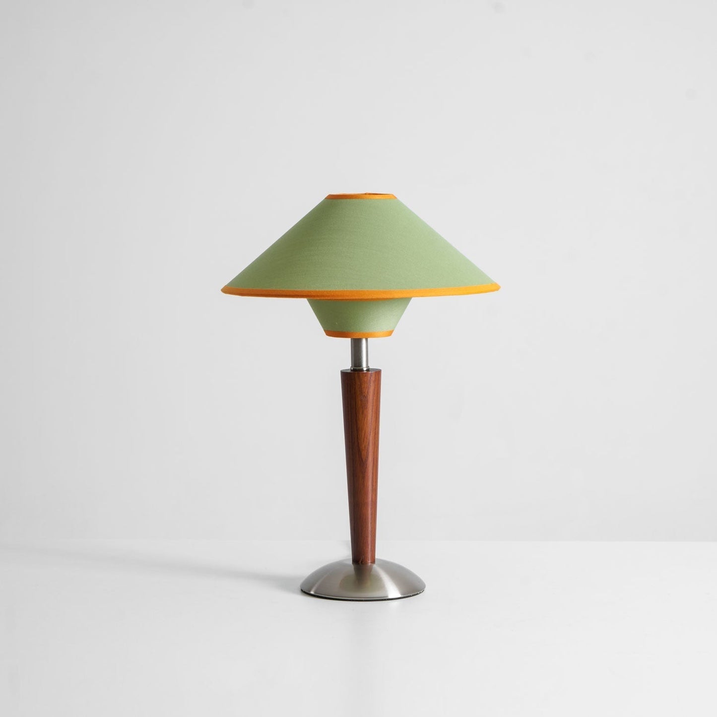 Zymorica | Midcentury Modern Walnut Column Accent Table Lamp