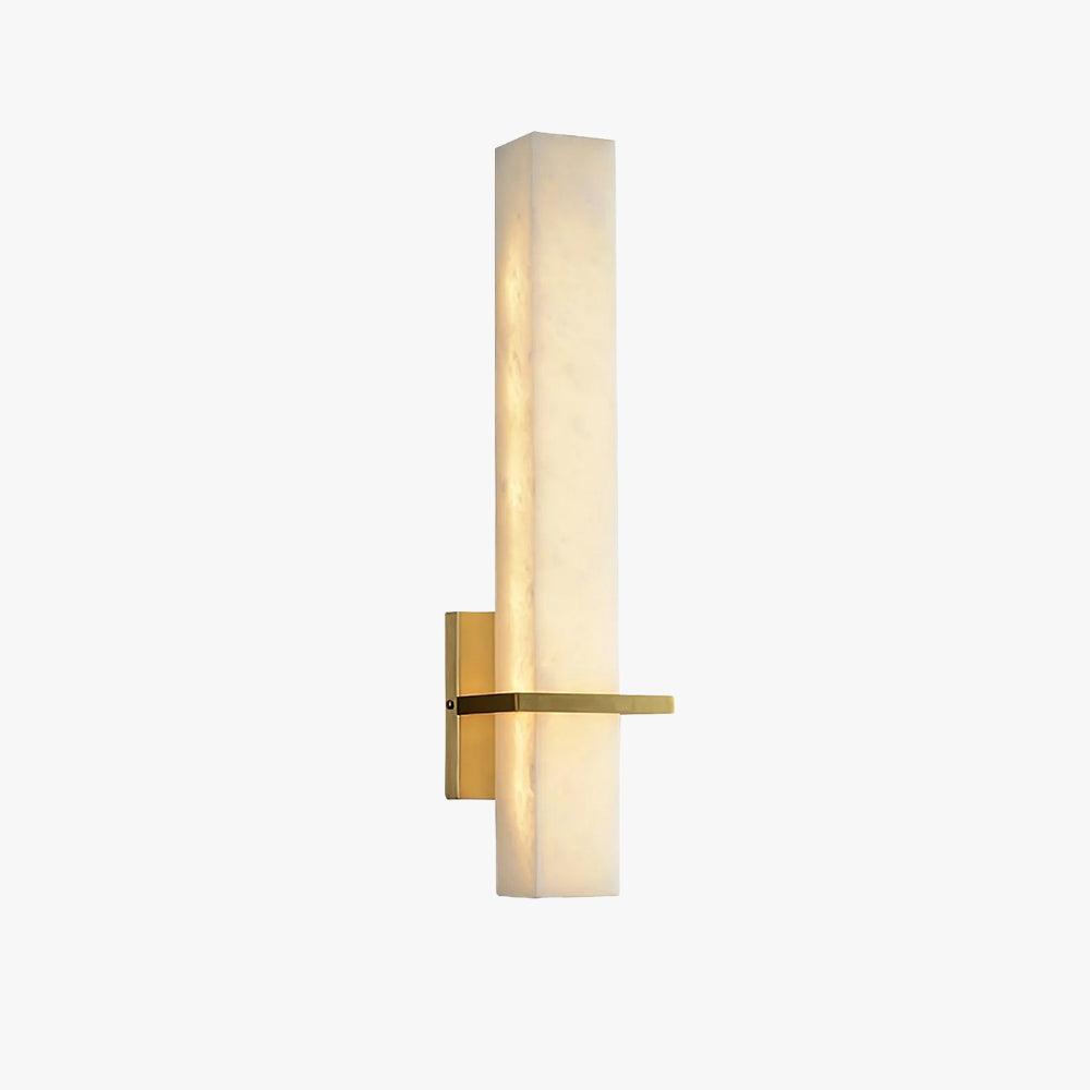 Litta | Luxury Cuboid White Alabaster and Brass Wall Light