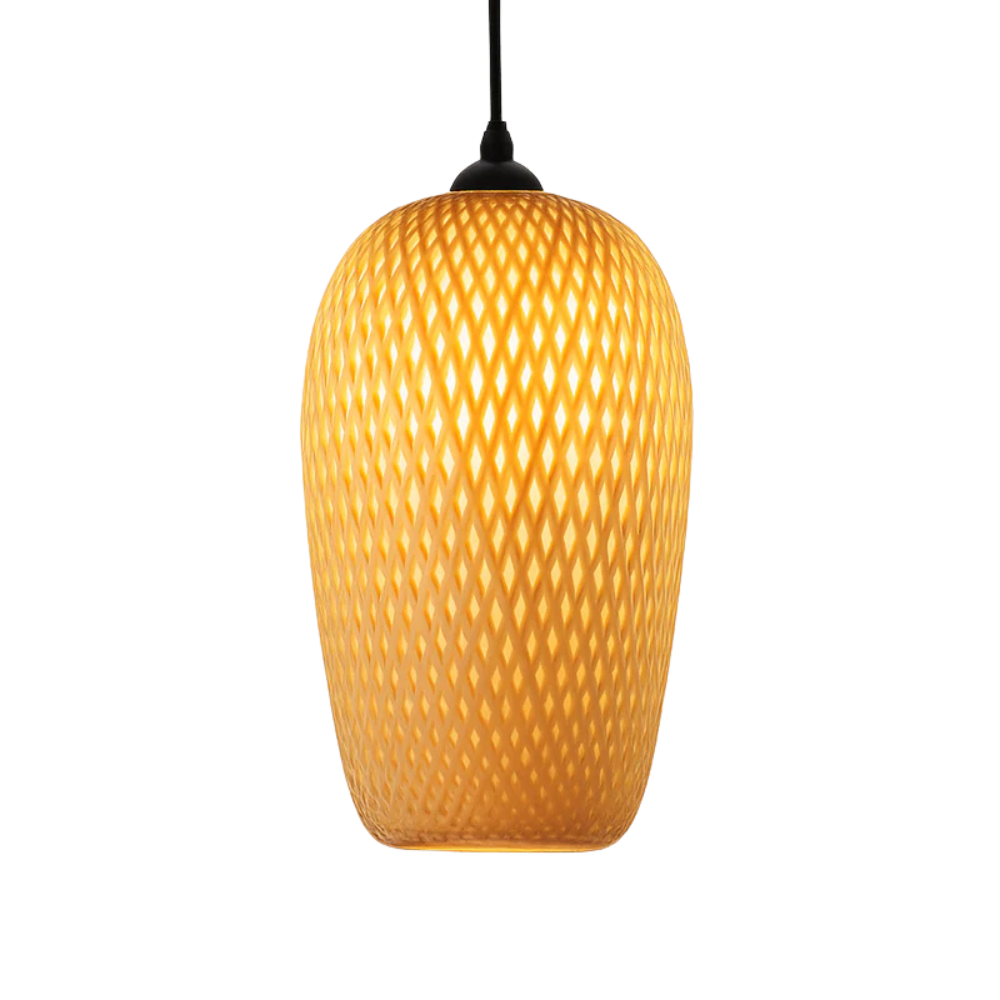 Varengis | Handwoven Rattan Straw Hat Silhouette Bamboo Pendant Light