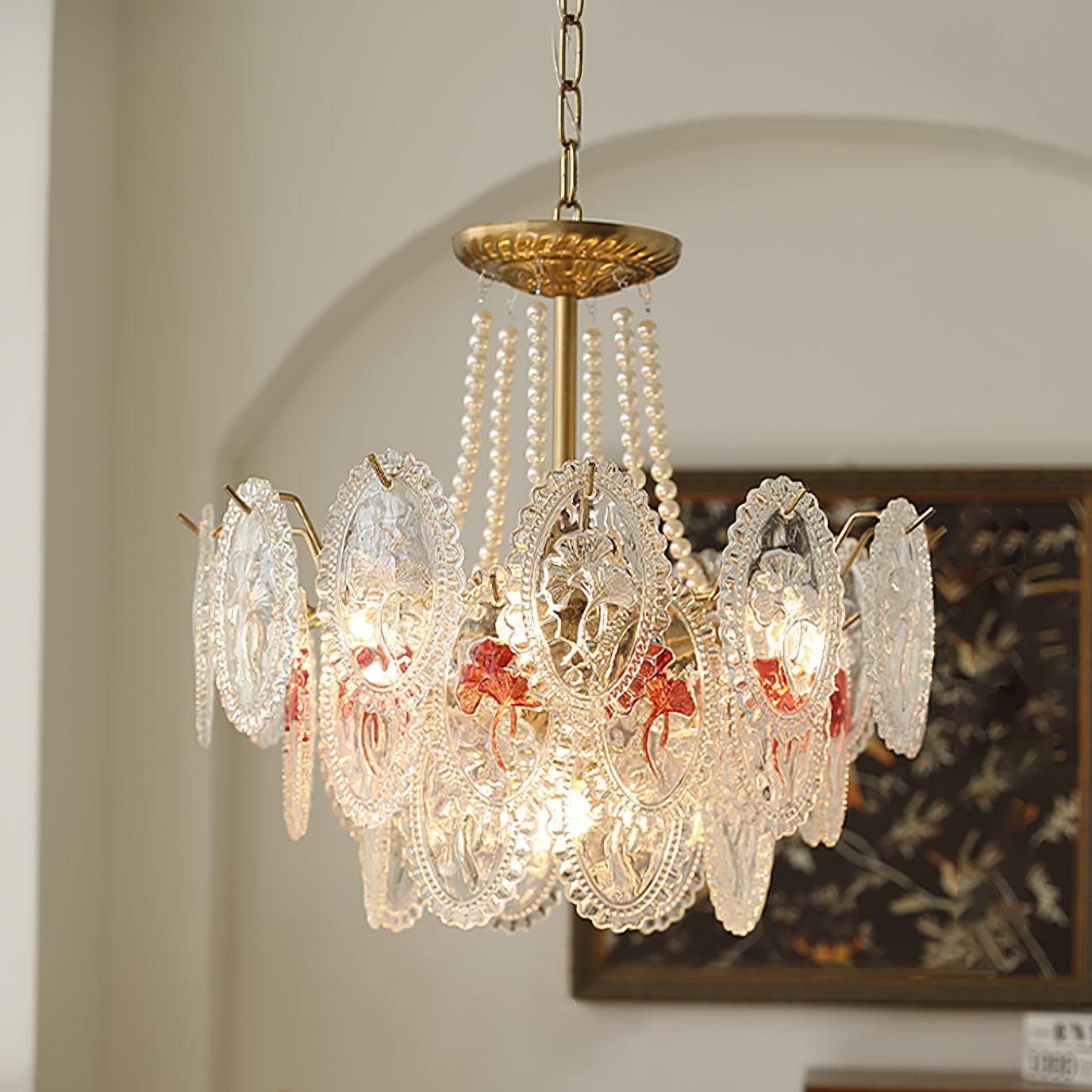 Solvair | Radiant Cascading Pearl Luxury Glass Chandelier