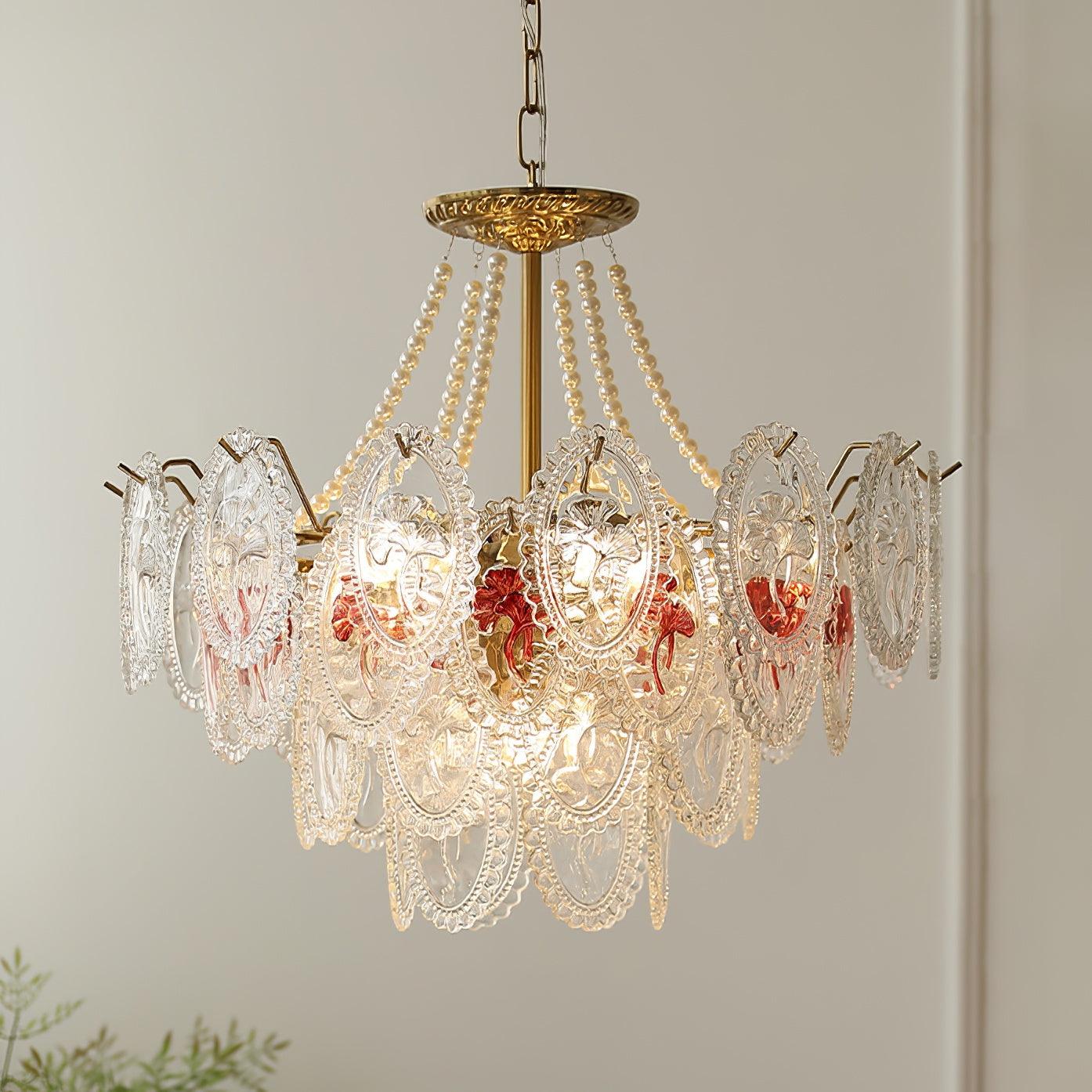 Solvair | Radiant Cascading Pearl Luxury Glass Chandelier