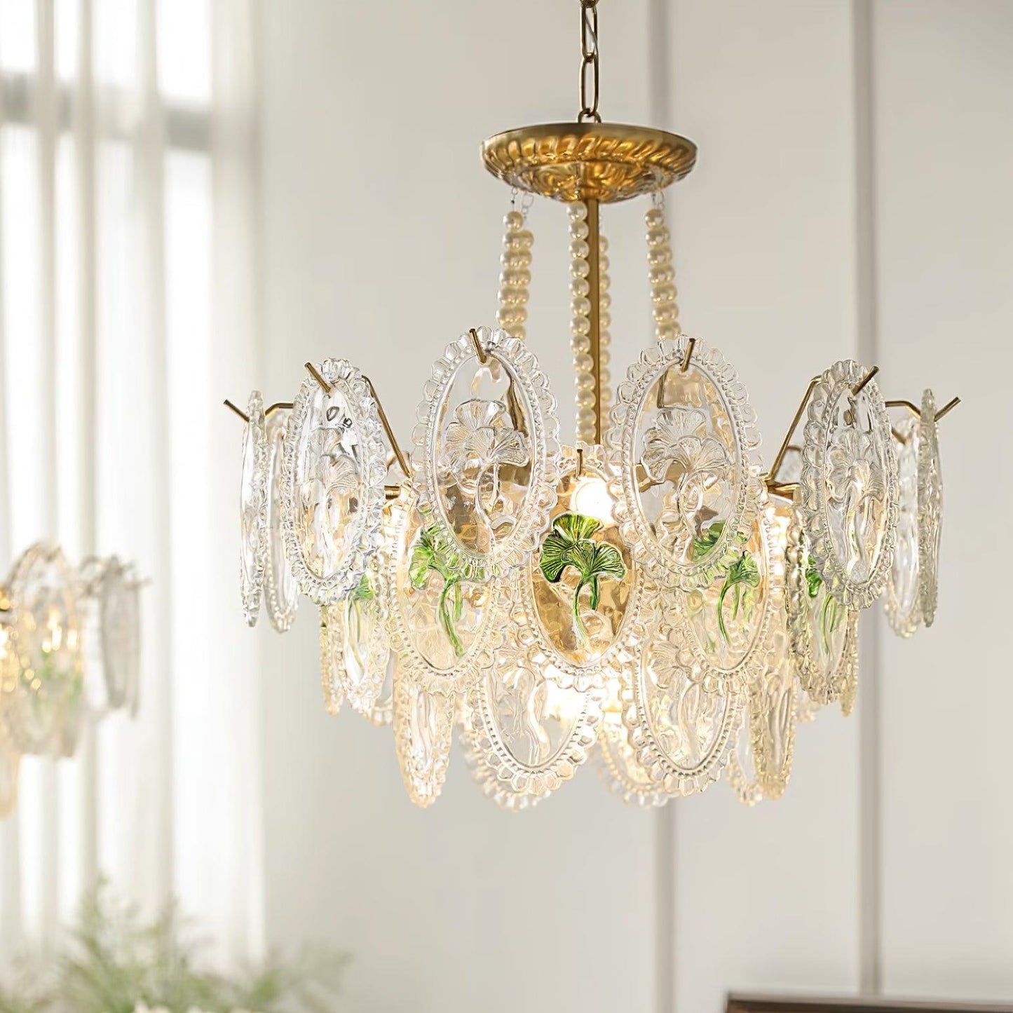 Solvair | Radiant Cascading Pearl Luxury Glass Chandelier