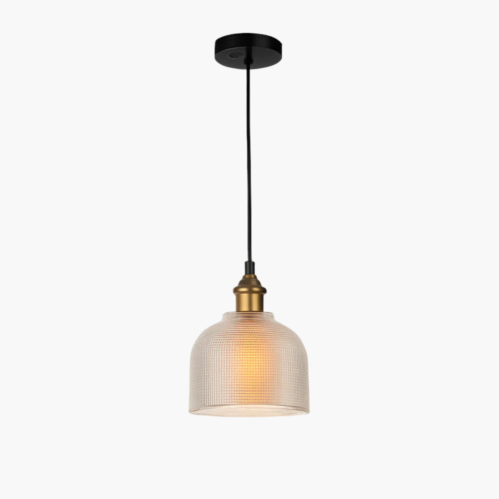 Velrynda | Grained Glass Industrial Bowl Pendant Light