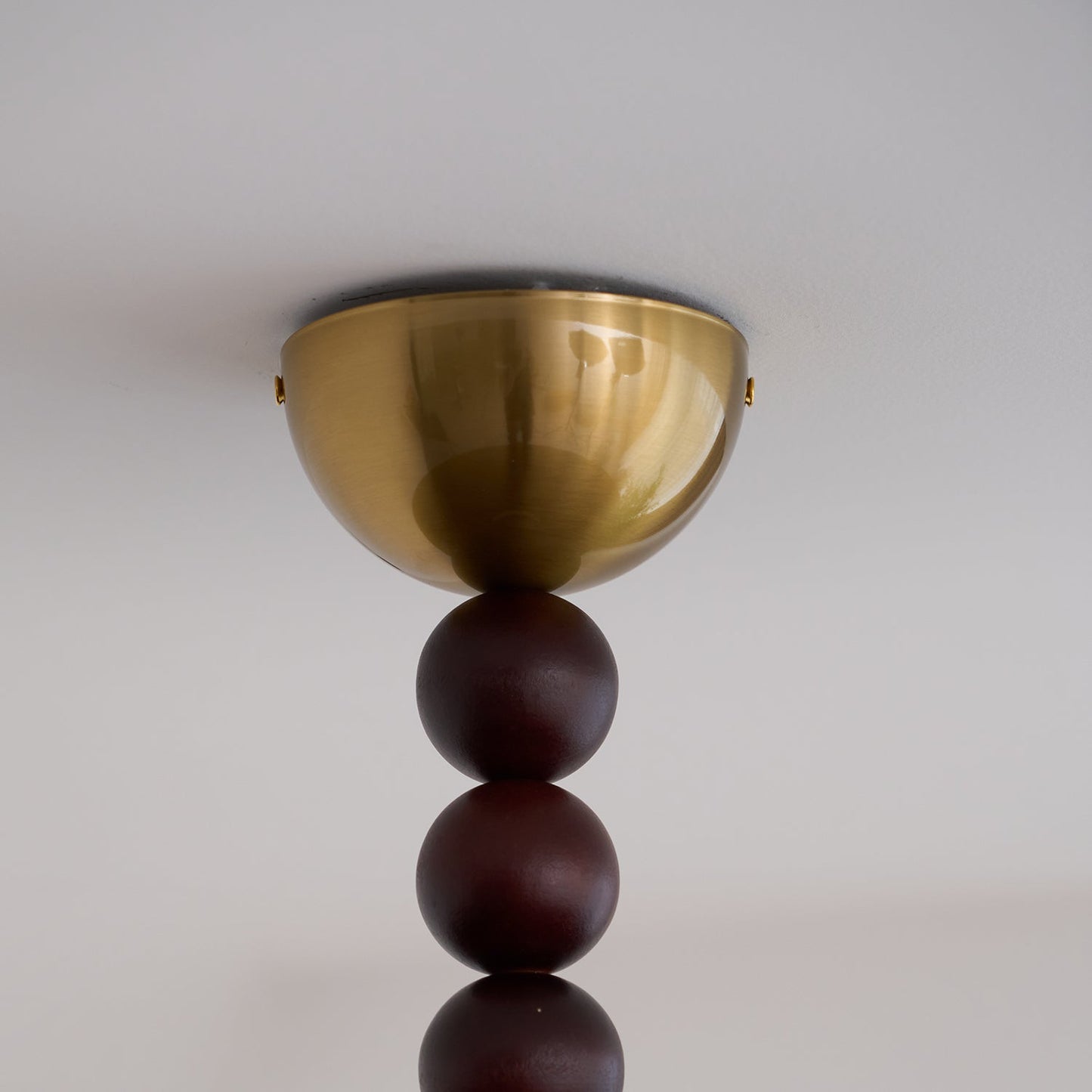 Midthos | Mid Century Wood Alabaster Dome Flush Mount Ceiling Light