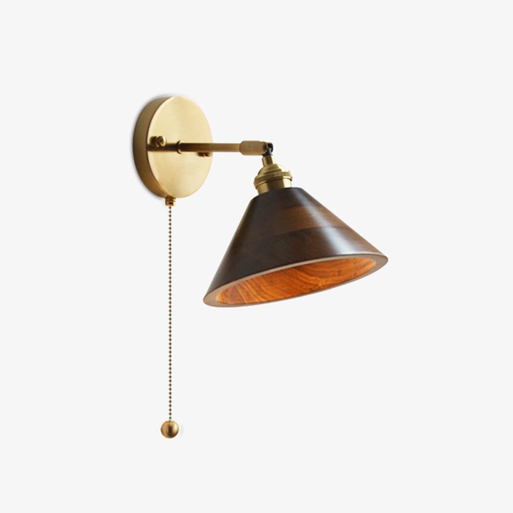 Thorgren | Midcentury Geometric Cone Silhouette Wooden Wall Light