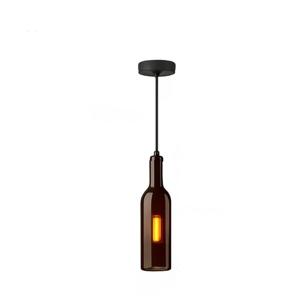 Vireloft | Sculpted Wine Bottle Glass Art Deco Pendant Light