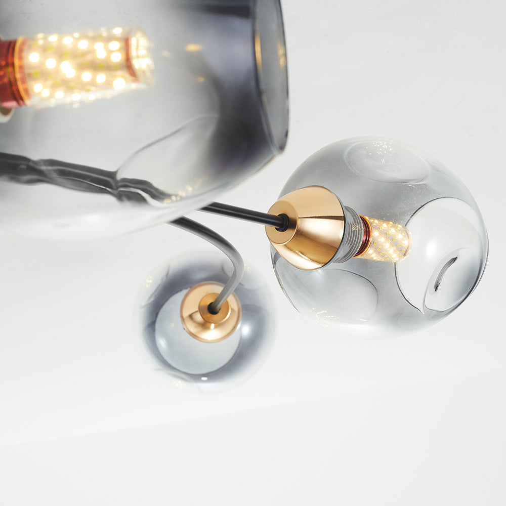 Kenzad | Modern Tornado Wave Glass Globe Flush Mount Ceiling Light