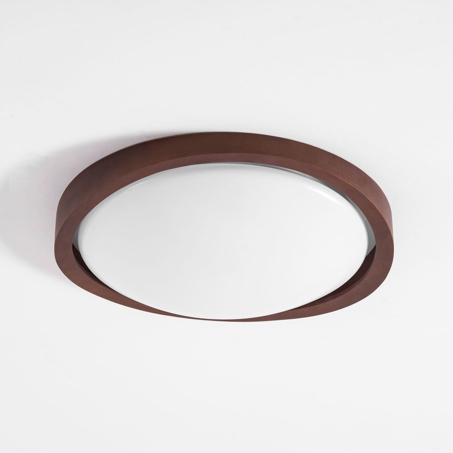 Kaelisyn | Organic Curved Wooden Geometric Silhouette Flush Mount Ceiling Light