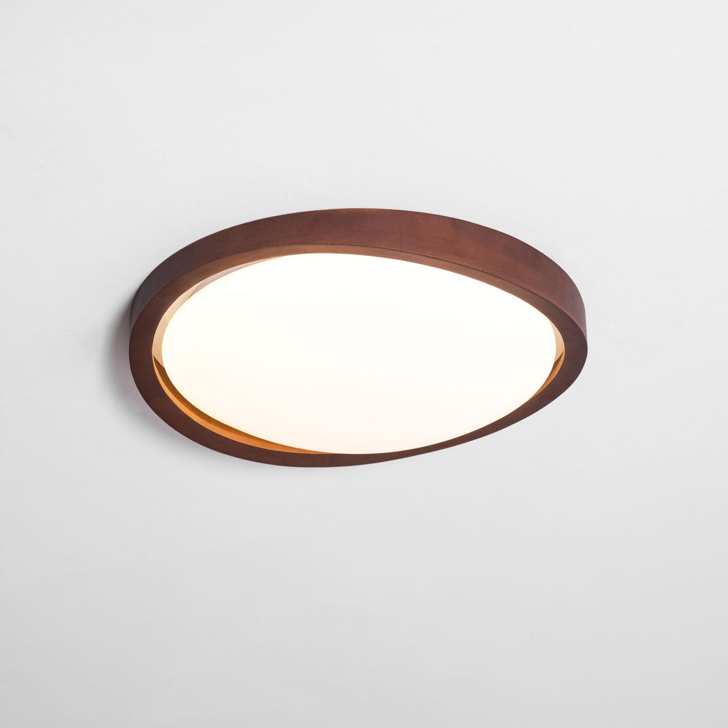 Kaelisyn | Organic Curved Wooden Geometric Silhouette Flush Mount Ceiling Light