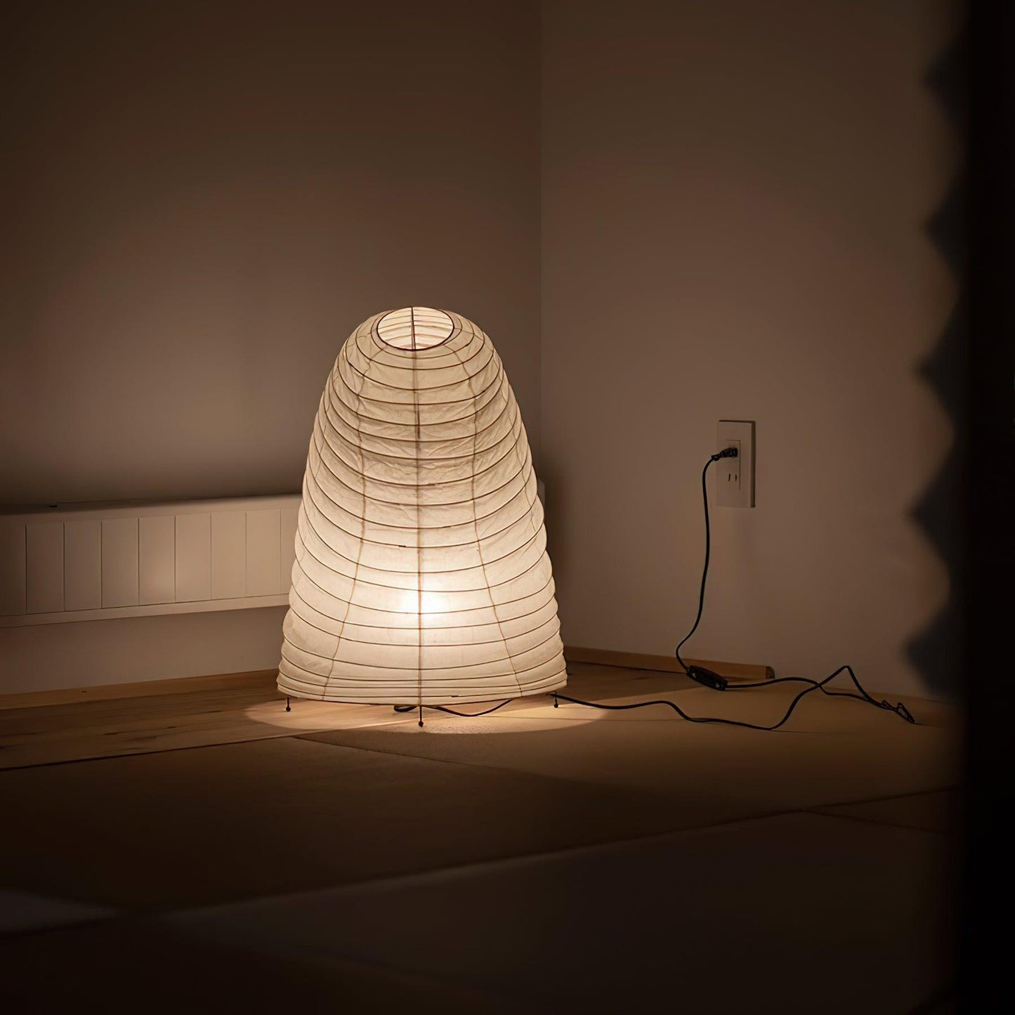 Kryntaleo | Japanese Ribbed Bamboo Silhouette Oriental Accent Table Lamp