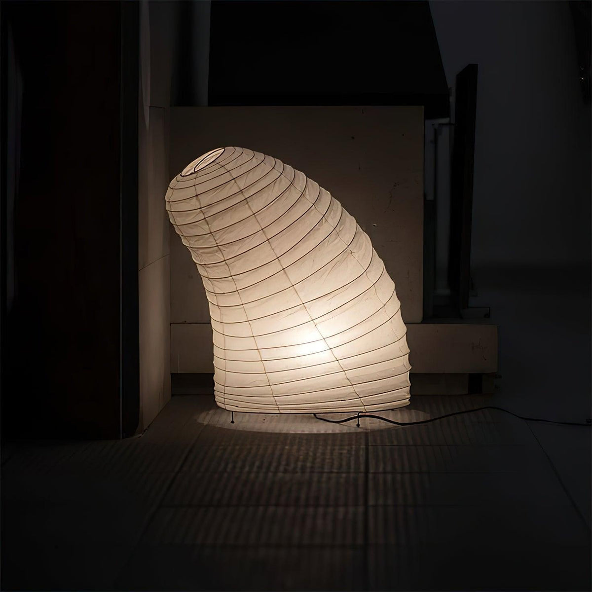 Kryntaleo | Japanese Ribbed Bamboo Silhouette Oriental Accent Table Lamp