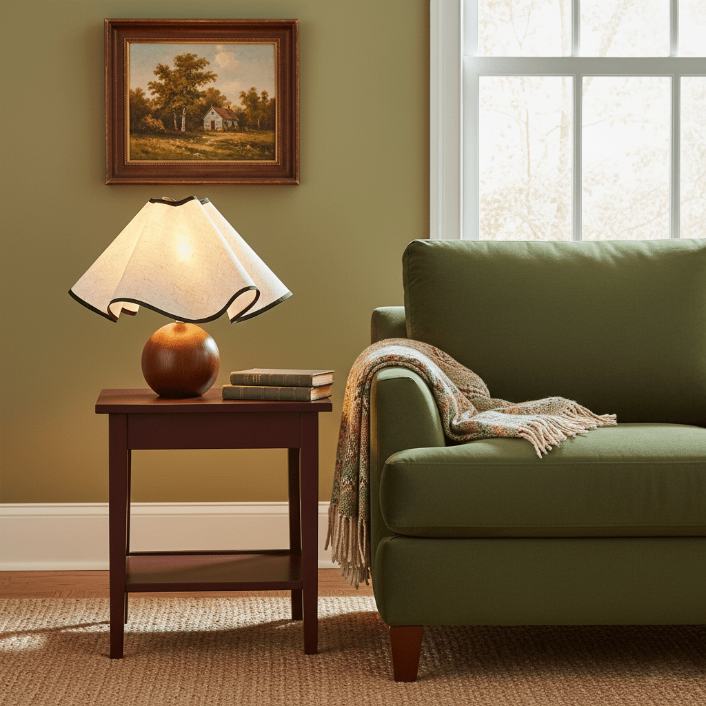 Meriloch | Sculptural Wave Fabric Wooden Base Table Lamp