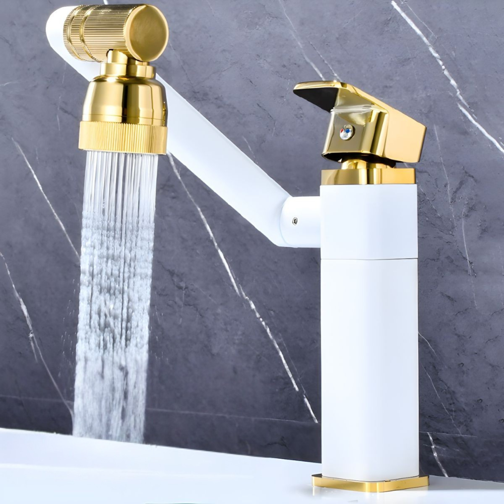 Kyndrill | Modern Articulated Arm Single Lever Bathroom Basin Tap