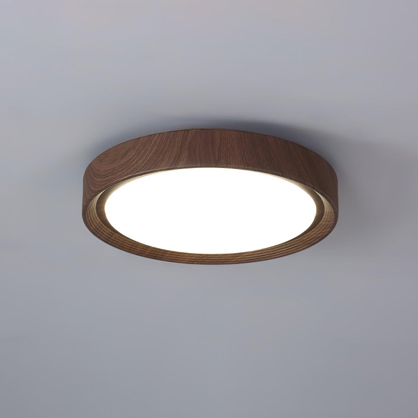 Liro | Elegant Round Wood Grain Flush Mount Ceiling Light