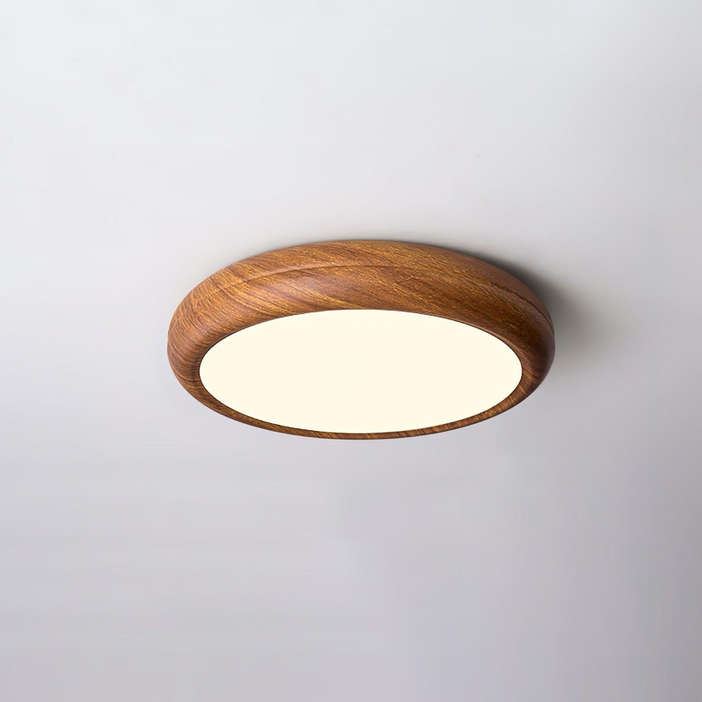 Liro | Elegant Round Wood Grain Flush Mount Ceiling Light