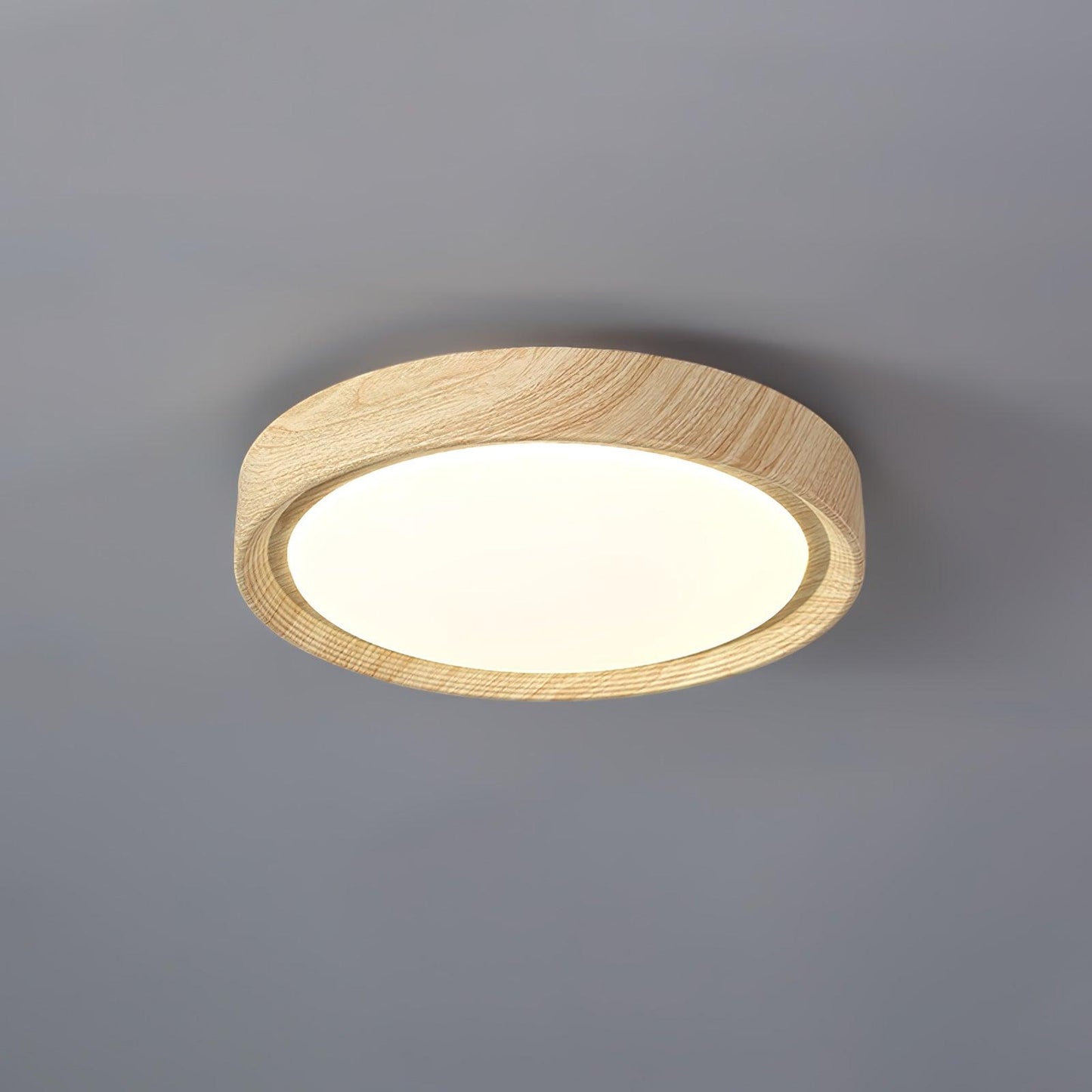 Liro | Elegant Round Wood Grain Flush Mount Ceiling Light