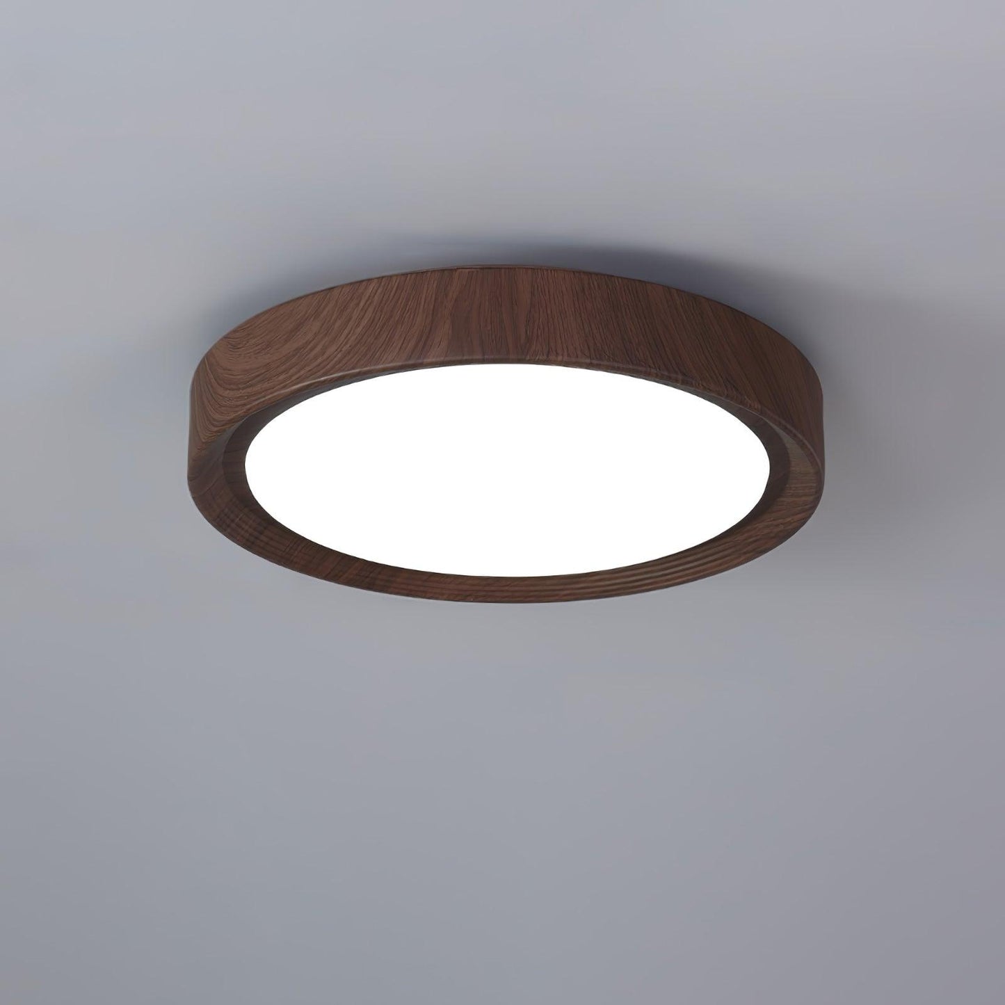 Liro | Elegant Round Wood Grain Flush Mount Ceiling Light