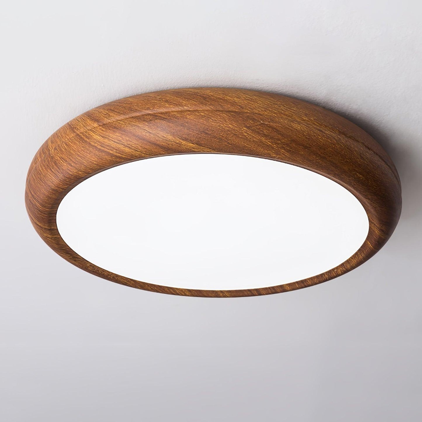 Liro | Elegant Round Wood Grain Flush Mount Ceiling Light