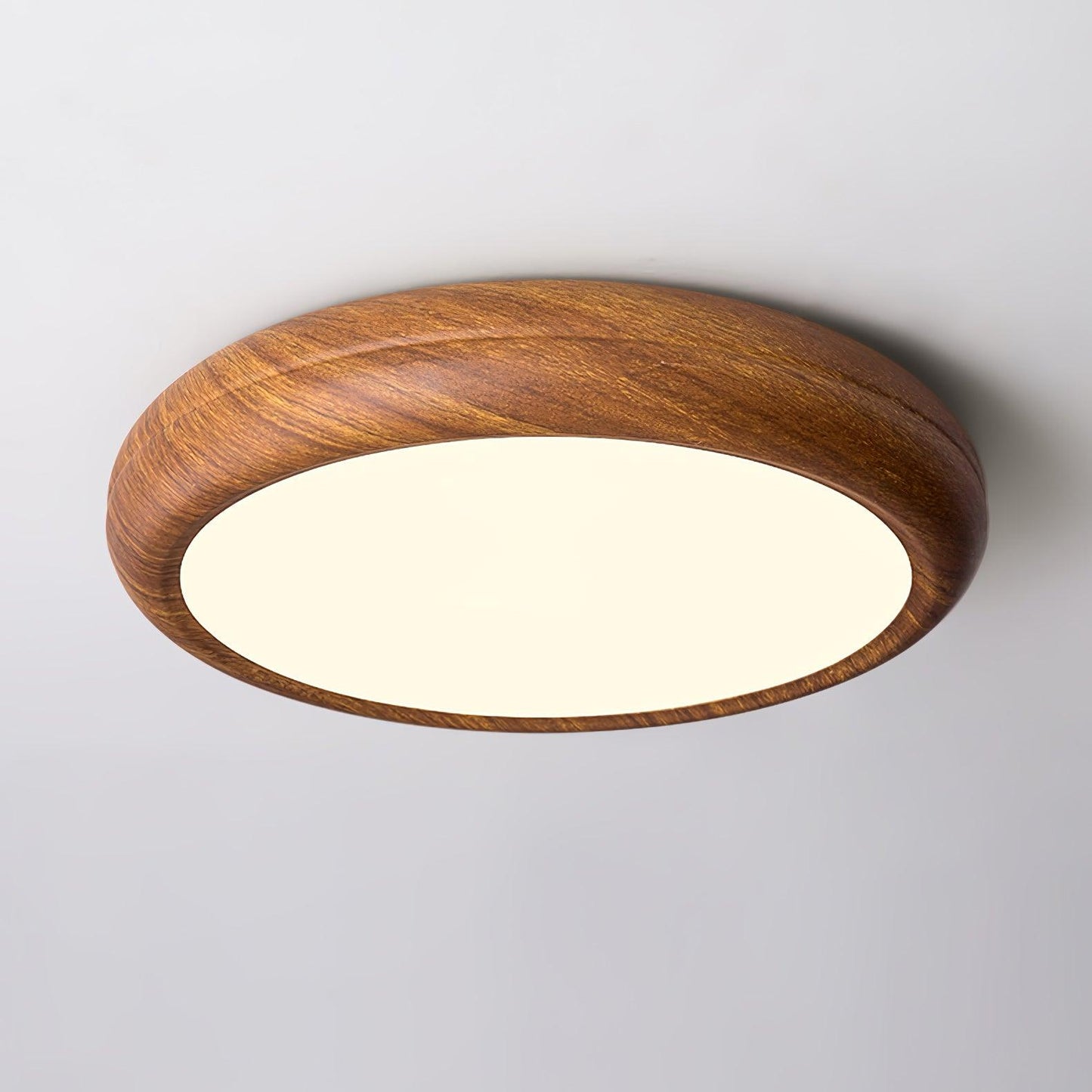 Liro | Elegant Round Wood Grain Flush Mount Ceiling Light