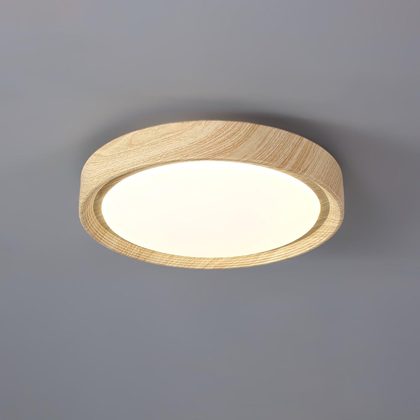 Liro | Elegant Round Wood Grain Flush Mount Ceiling Light