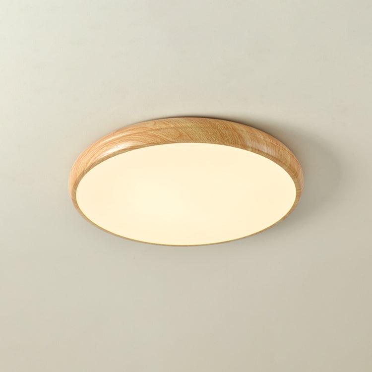 Liro | Elegant Round Wood Grain Flush Mount Ceiling Light