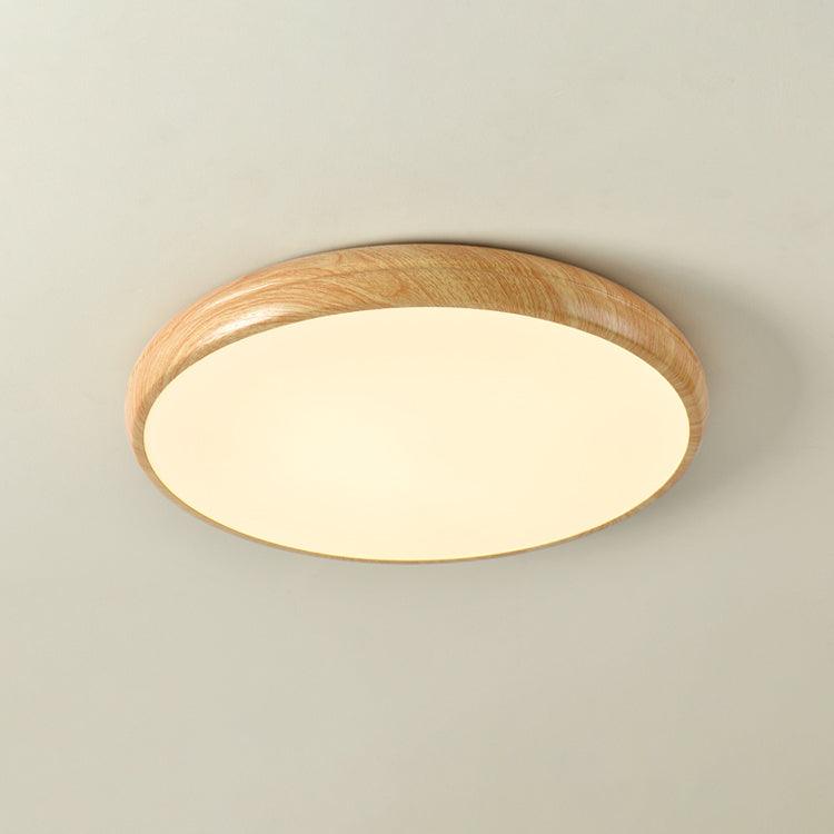 Liro | Elegant Round Wood Grain Flush Mount Ceiling Light