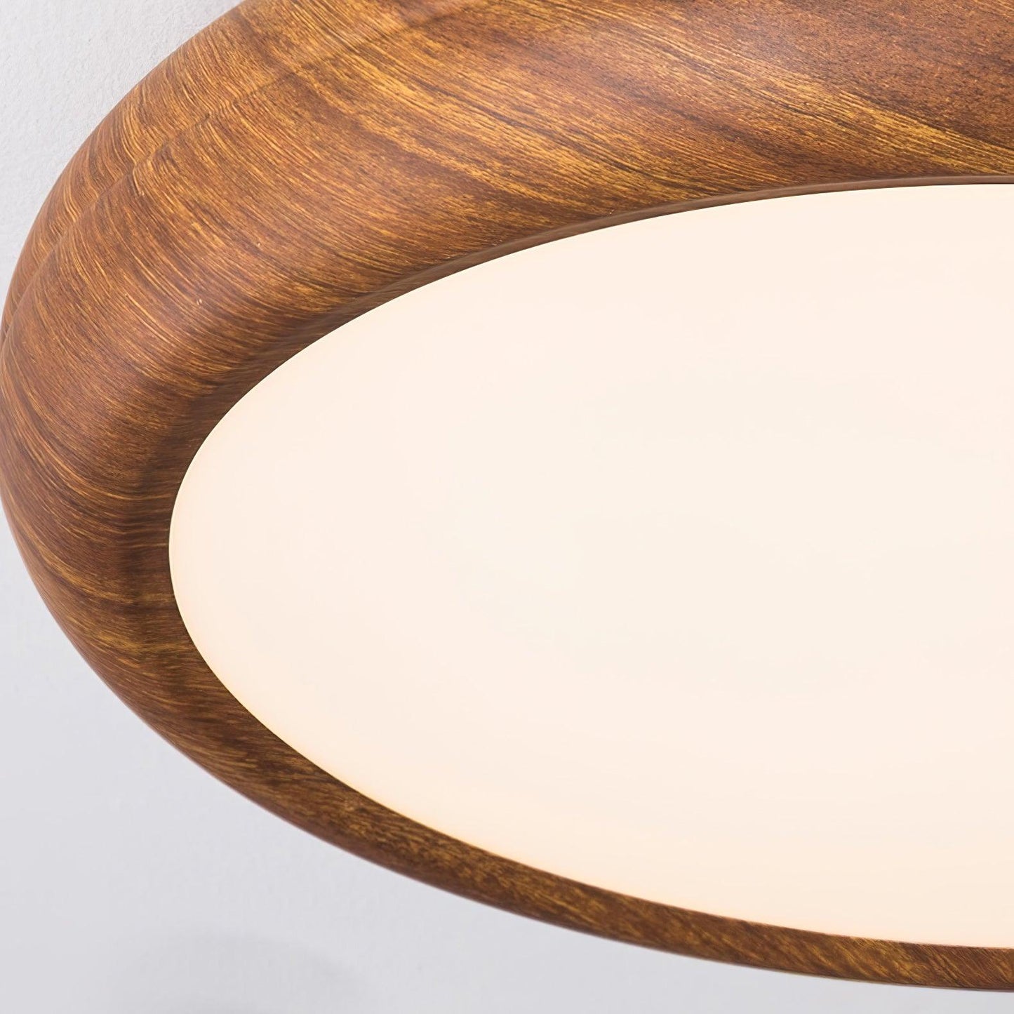 Liro | Elegant Round Wood Grain Flush Mount Ceiling Light