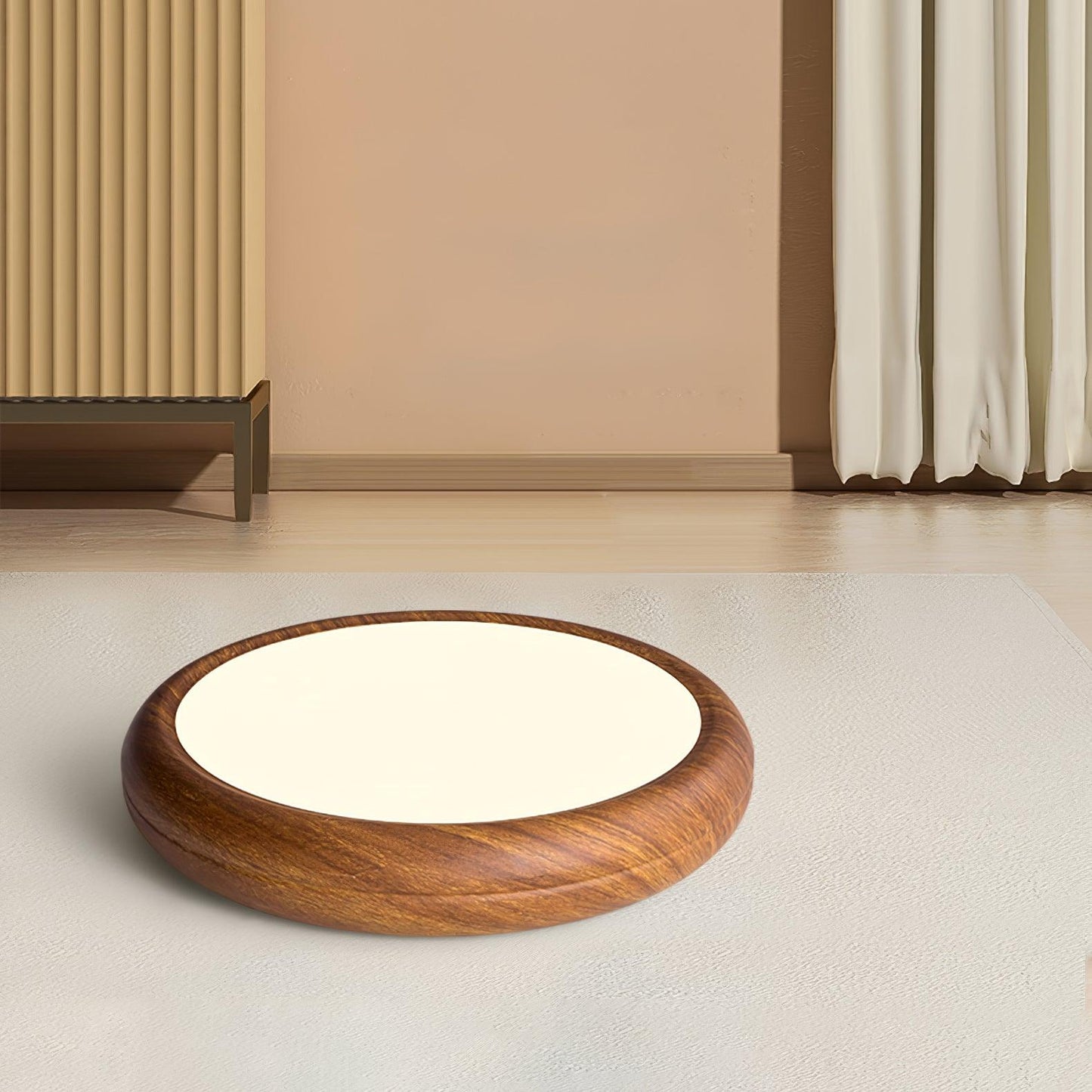 Liro | Elegant Round Wood Grain Flush Mount Ceiling Light