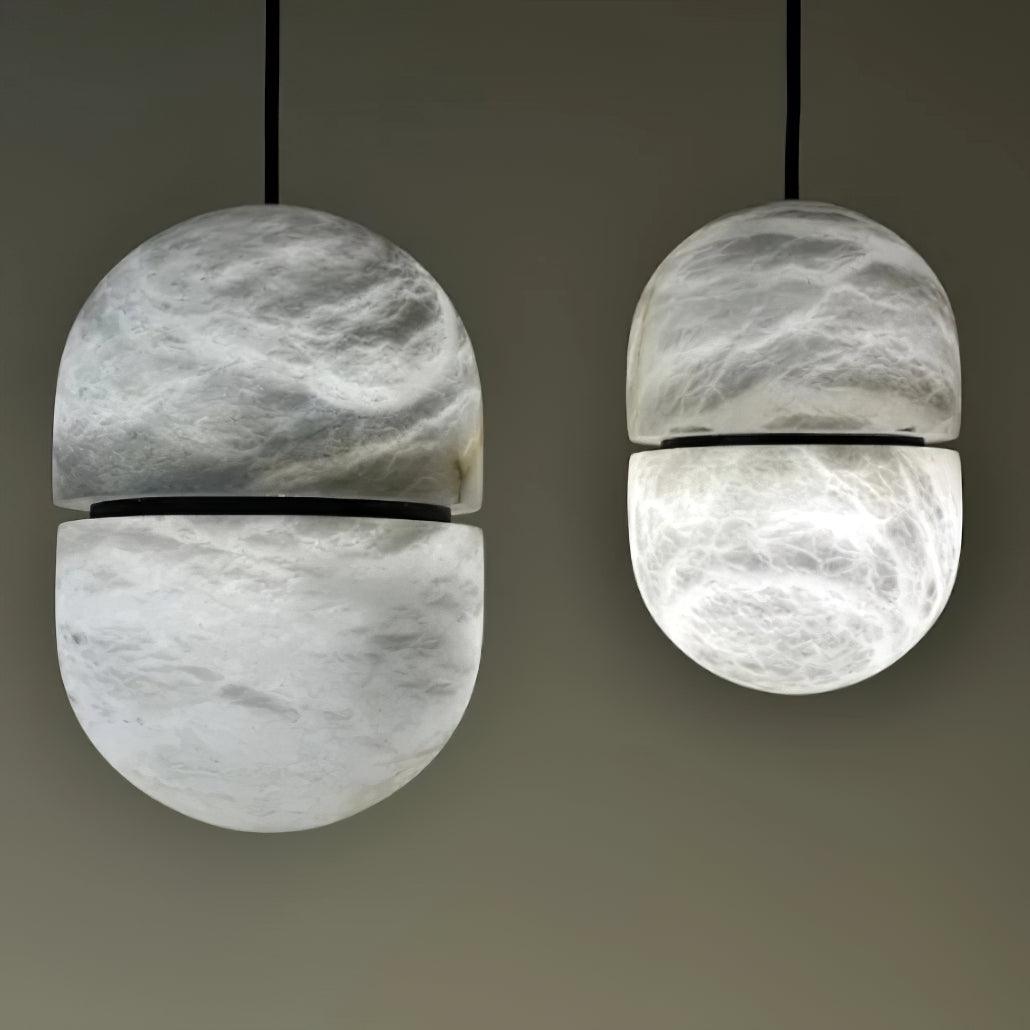 Caythos | Sculptural Capsule Alabaster Stone Pendant Light
