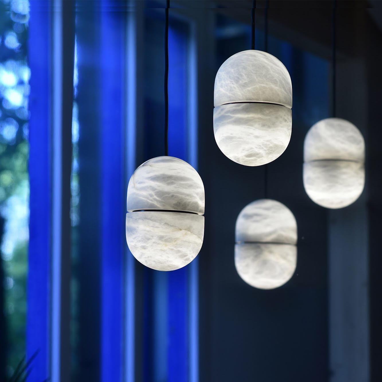 Caythos | Sculptural Capsule Alabaster Stone Pendant Light