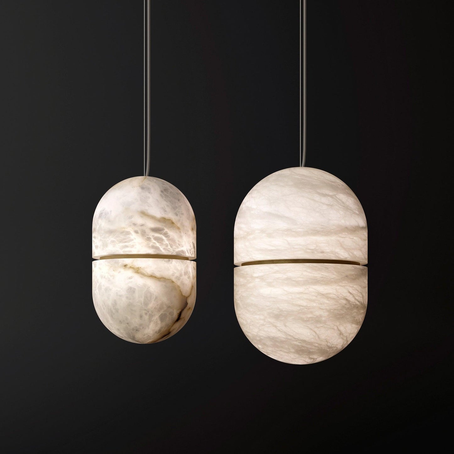 Caythos | Sculptural Capsule Alabaster Stone Pendant Light