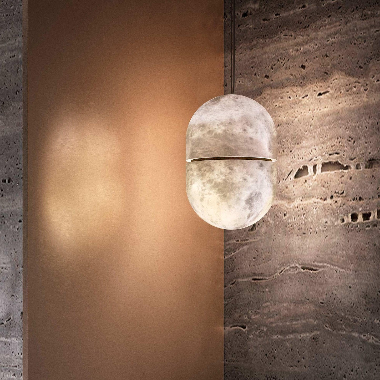 Caythos | Sculptural Capsule Alabaster Stone Pendant Light