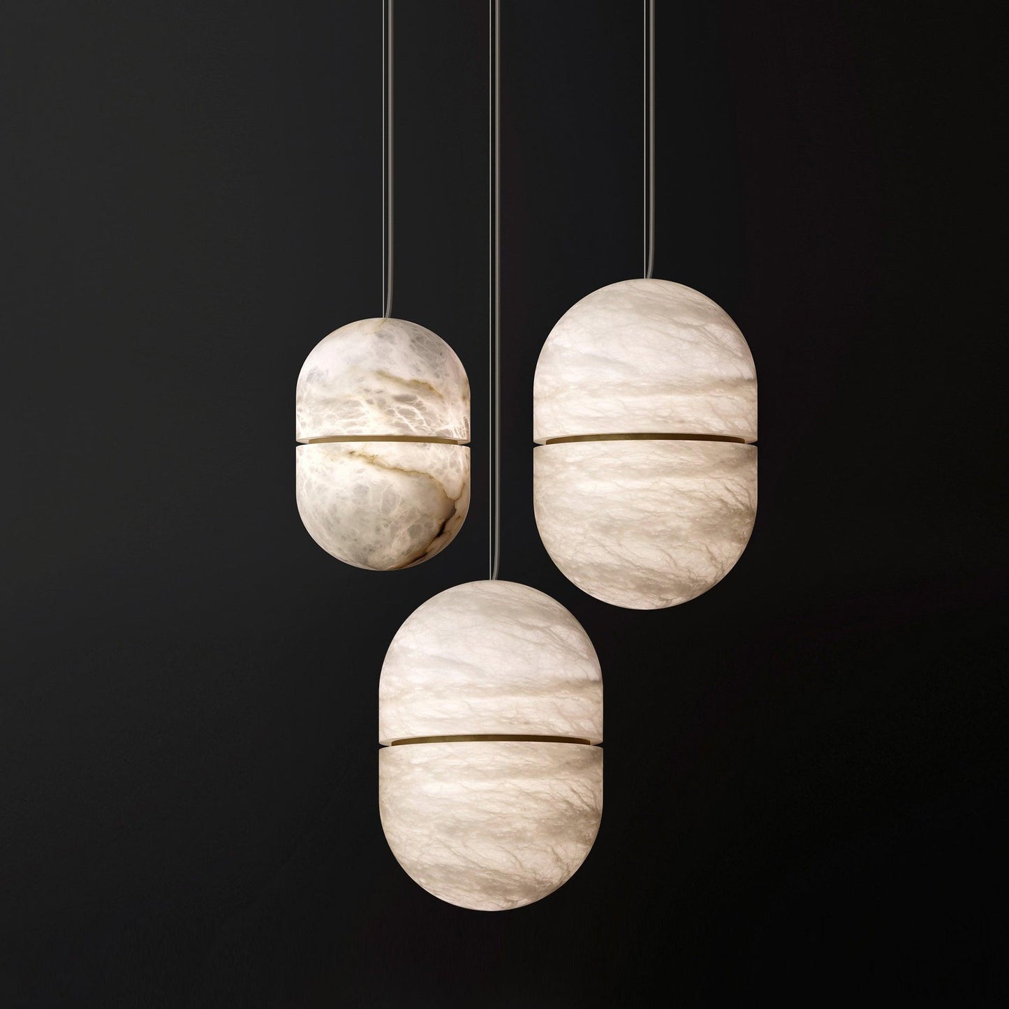 Caythos | Sculptural Capsule Alabaster Stone Pendant Light