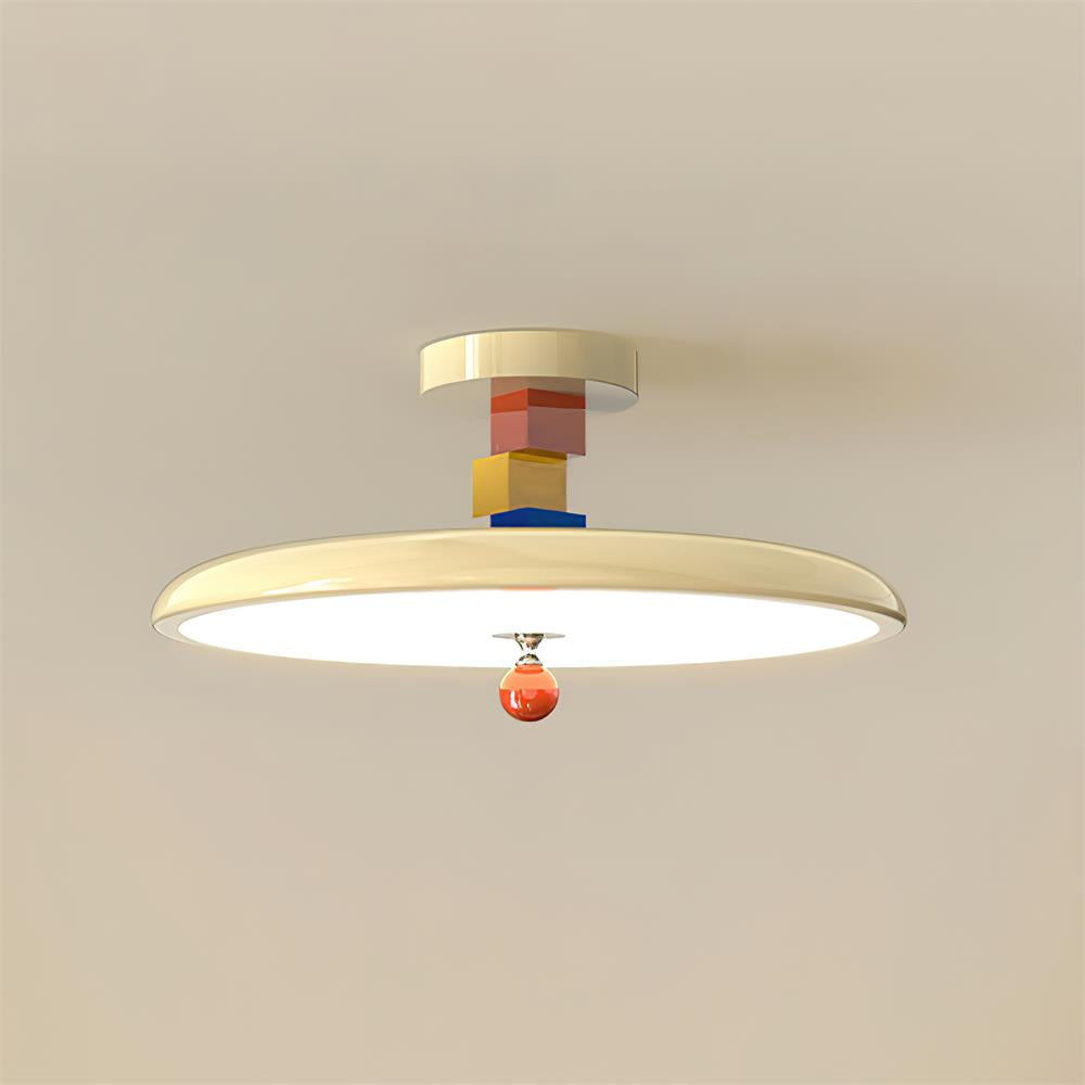 Luvara | Playful Geometric Halo Acrylic Flush Mount Ceiling Light