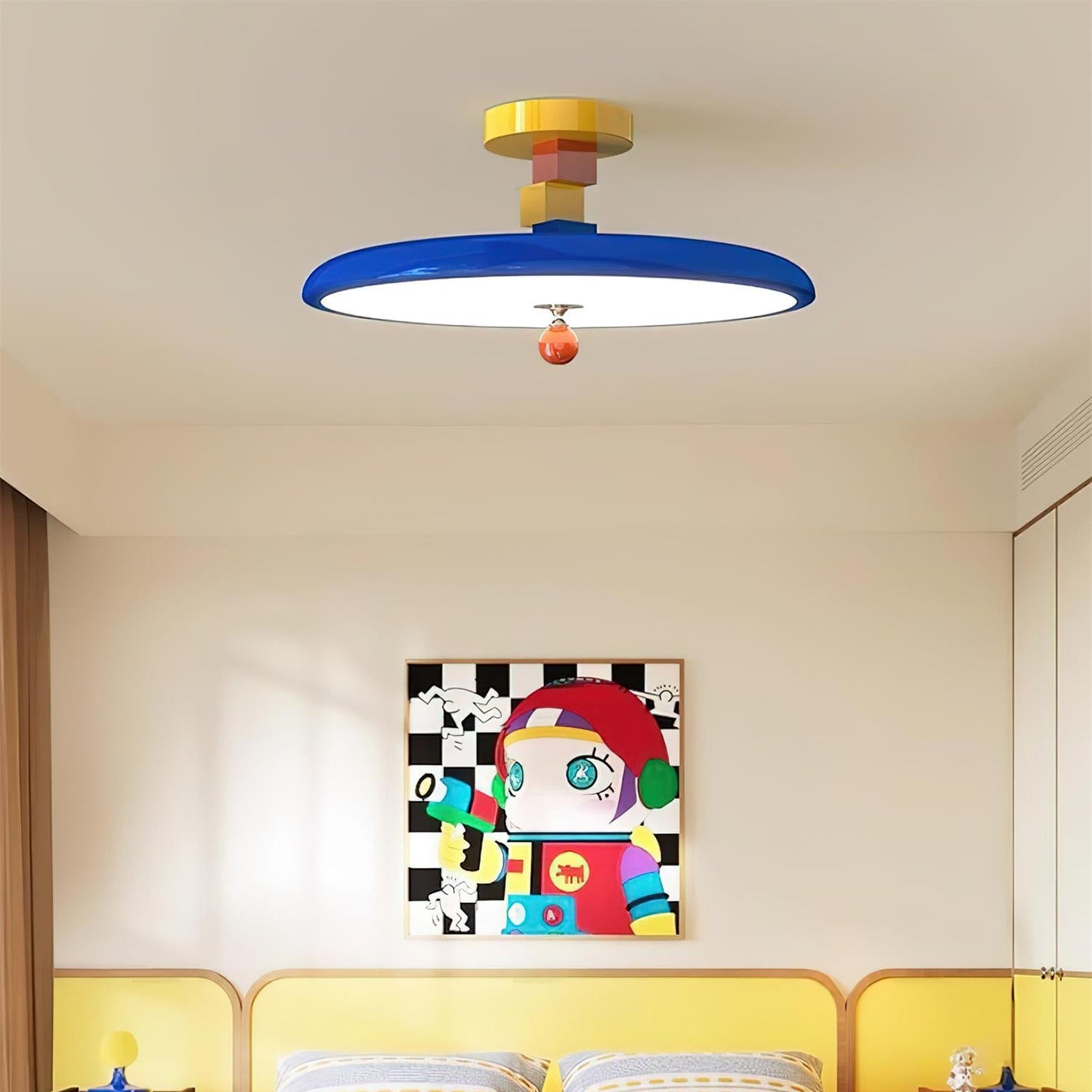 Luvara | Playful Geometric Halo Acrylic Flush Mount Ceiling Light