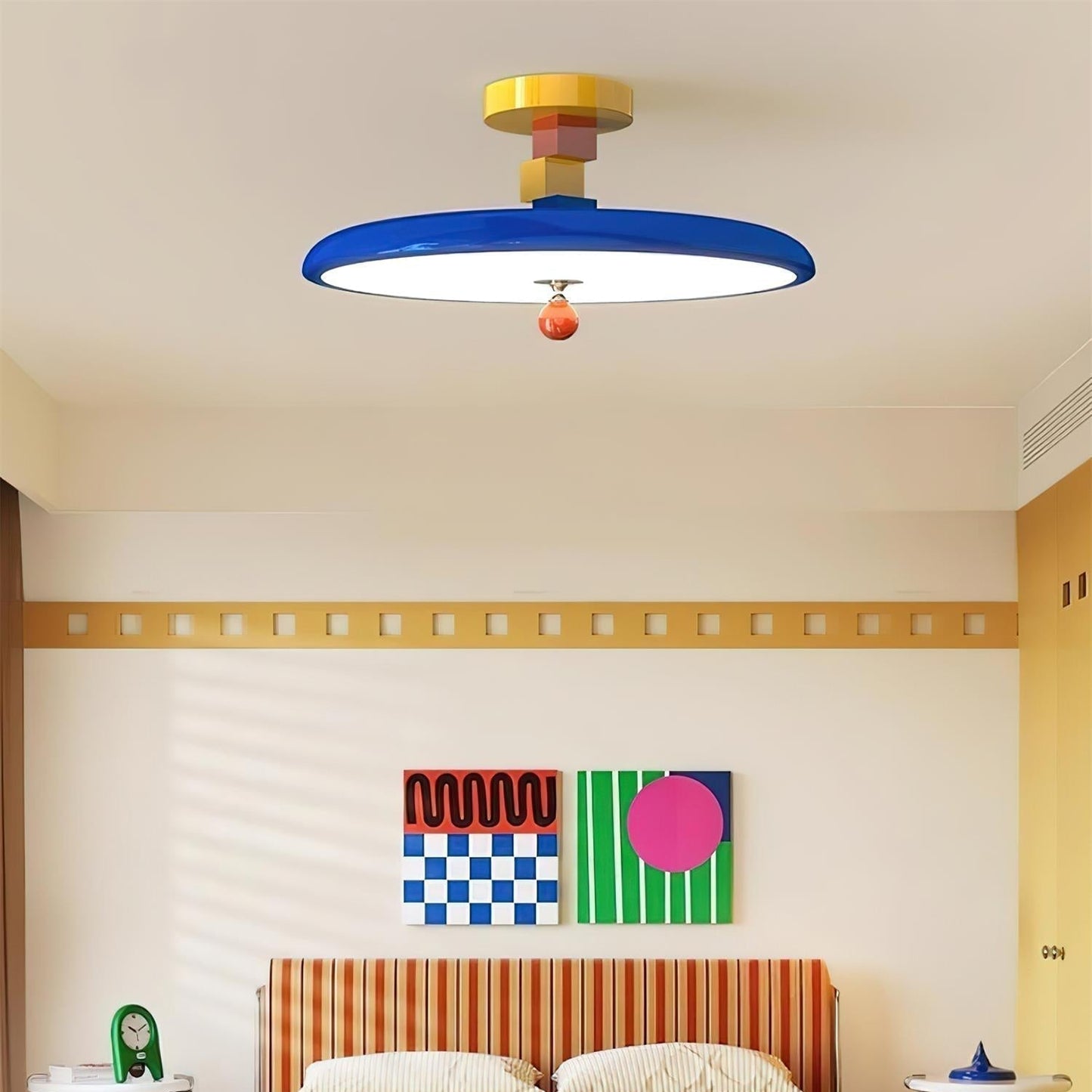Luvara | Playful Geometric Halo Acrylic Flush Mount Ceiling Light