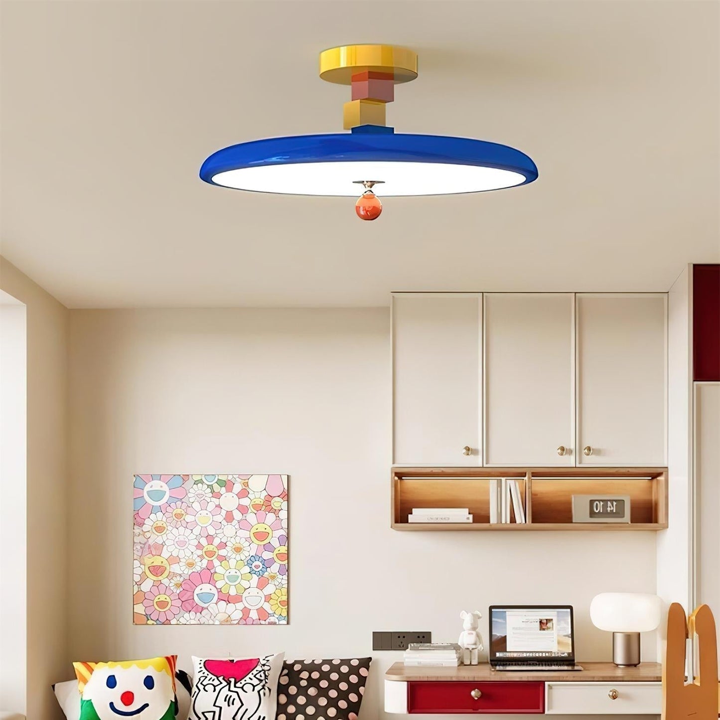 Luvara | Playful Geometric Halo Acrylic Flush Mount Ceiling Light