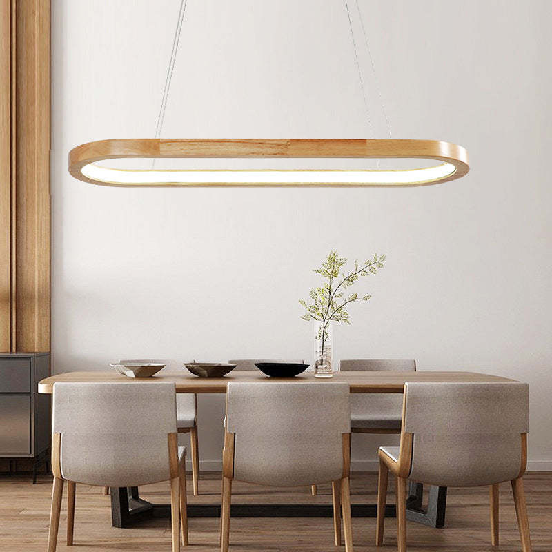 Luvia | Nordic Minimalist Oval Timber Pendant Light