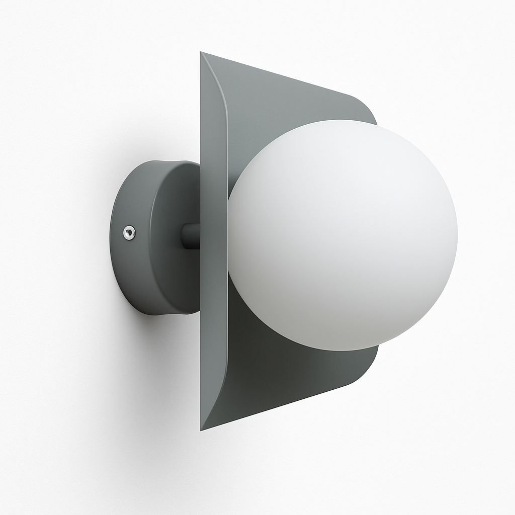 Veltryx | Minimalist Frosted Globe Modern Metal Wall Light