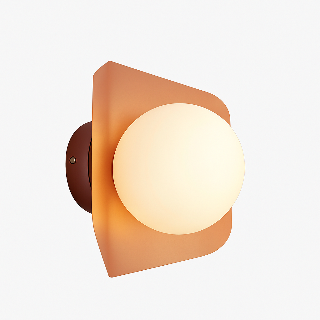 Veltryx | Minimalist Frosted Globe Modern Metal Wall Light