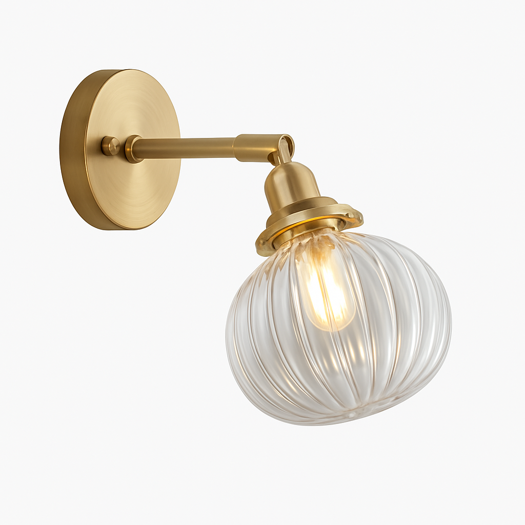 Zyrandis | Modern Metal Arm Glass Shade Wall Light Fixture