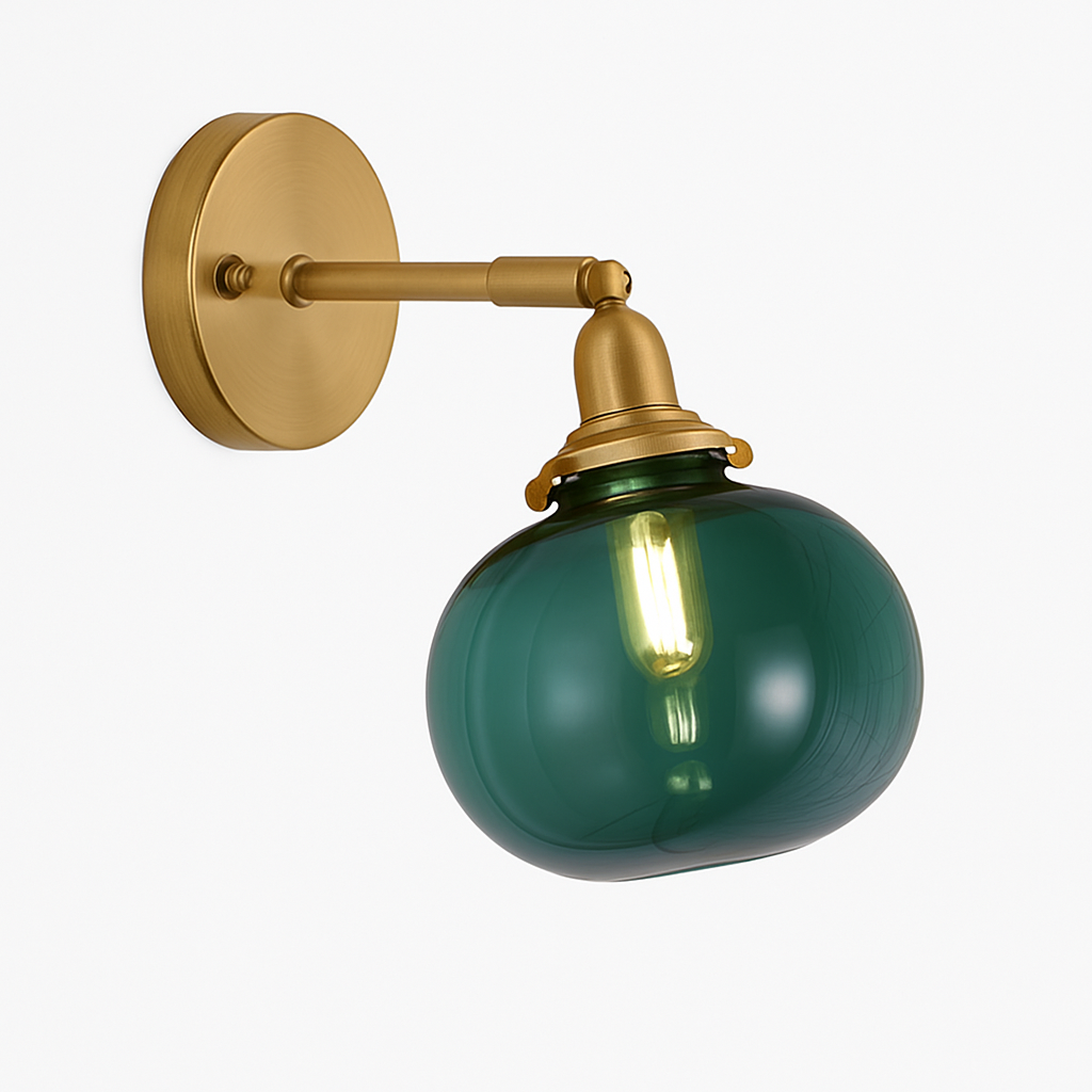 Zyrandis | Modern Metal Arm Glass Shade Wall Light Fixture